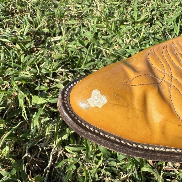 Rare Nocona Justin Patent Leather Cowboy Boots Mens 9.5 D Glossy Brown Tan‎ main image 12